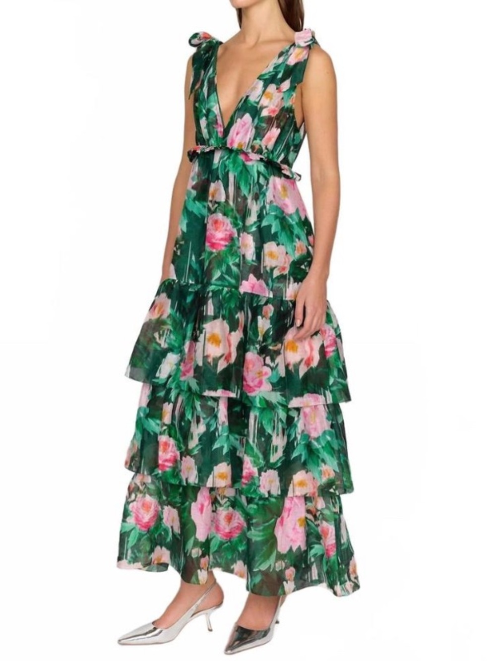NWOT Christy Lynn Alexa Floral Dress in Camellia Garden Tiered Maxi XS,S,M